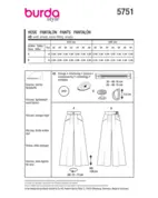 Burda 5751 - Dam - Byxa Med Fickor.