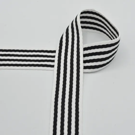 Svart/Vit -  väskband, 40mm