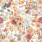 Flowers - Digitaltryckt Muslin tyg