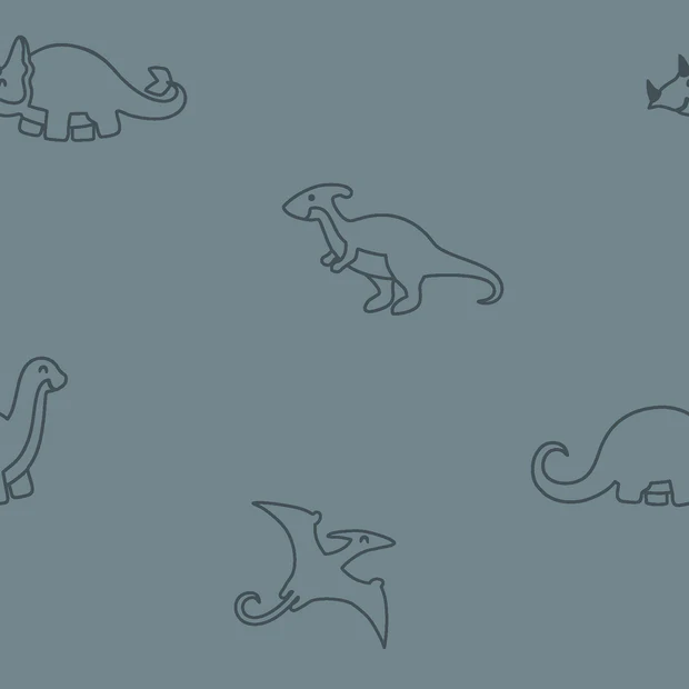 Dinos, indigo - Stretch Frotte'