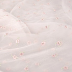 Broderade blommor, rosa - Mjuk Tyll