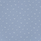 Bird, dusty blue - Digitaltryckt Muslin tyg
