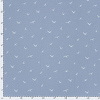 Bird, dusty blue - Digitaltryckt Muslin tyg