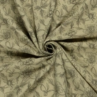 Flower, dusty khaki - Muslin