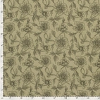 Flower, dusty khaki - Muslin