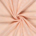 Hanna, peach - Digitaltryckt Muslin tyg