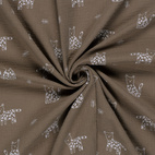 Kattie, Dark taupe - Digitaltryckt Muslin tyg