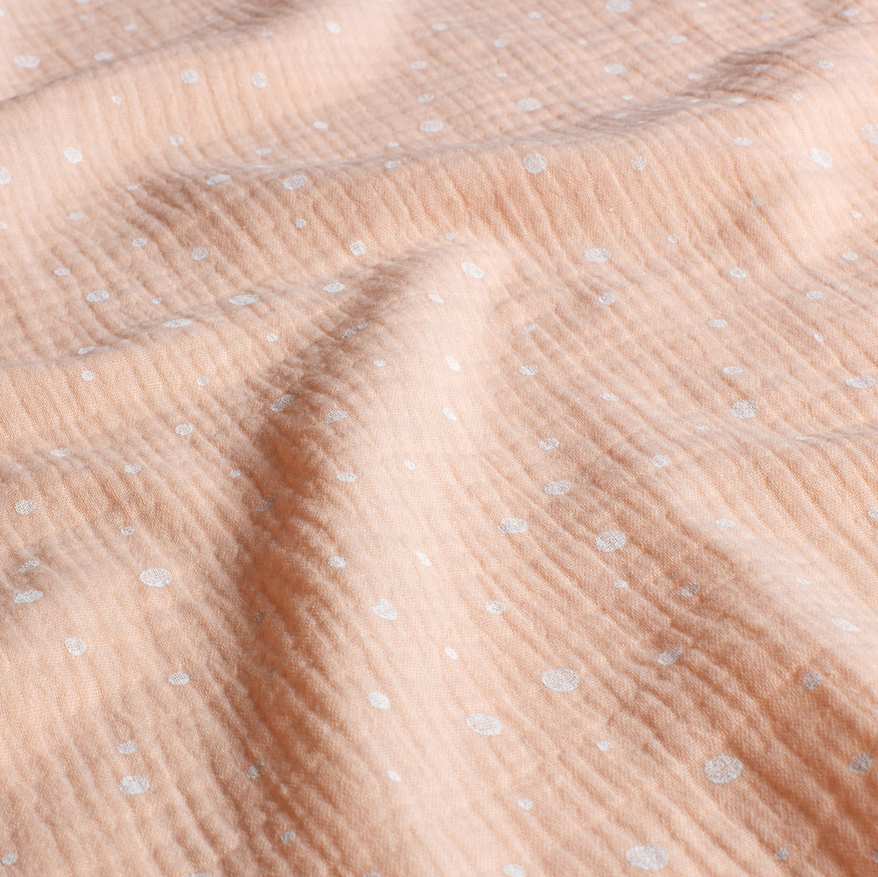 Dotti, peach - Digitaltryckt Muslin tyg