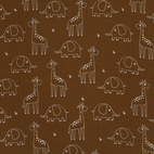 Animal, brun - Digitaltryckt Muslin tyg