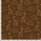 Animal, brun - Digitaltryckt Muslin tyg