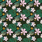 Flowers Dark Green - Jogging