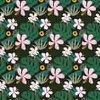 Flowers Dark Green - Jogging