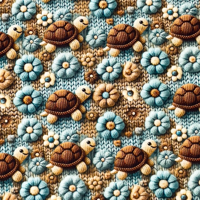 3D sköldpaddor  - Trikåtyg