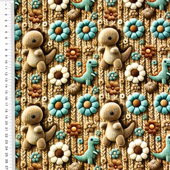 3D dinosaurs - Jersey fabric