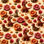 3D cute dinos  - Trikåtyg