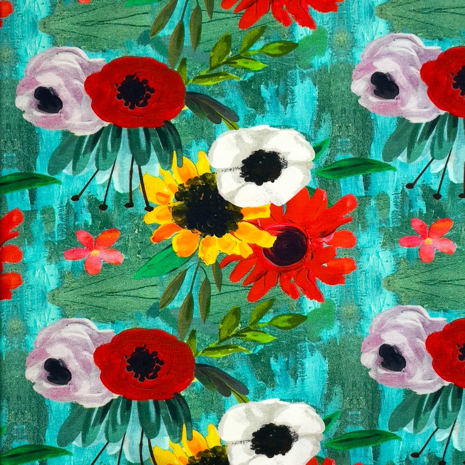 Flower Paintings  - Trikåtyg