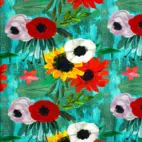 Flower Paintings - Knit fabric