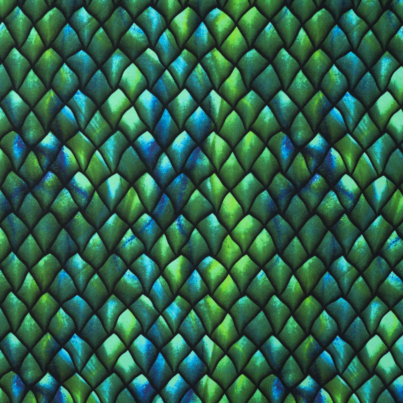 Dragon scal, green - Trikåtyg