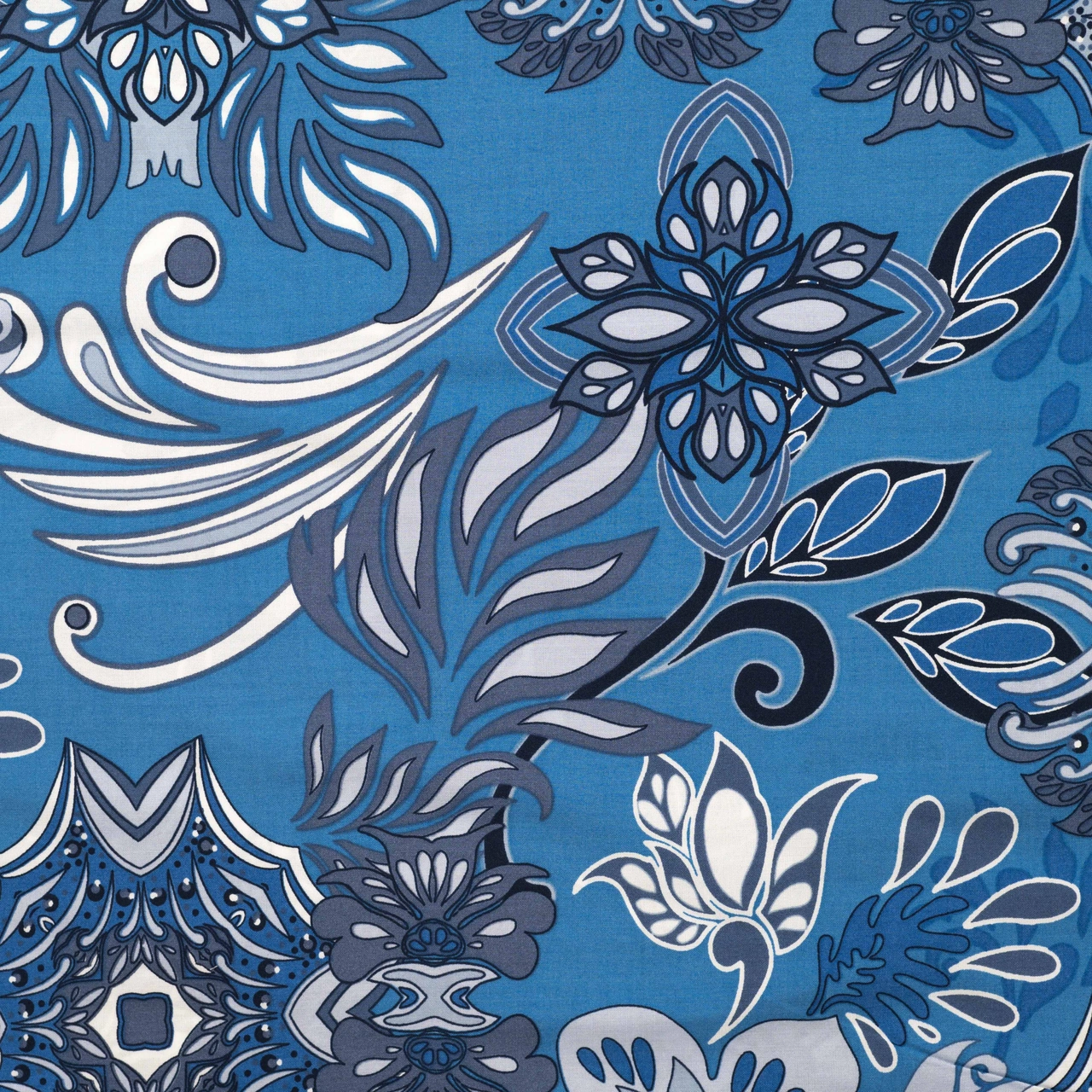 flowers denim - Viscose Voile