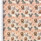 Safari , buddy - Digitaltryckt Muslin tyg
