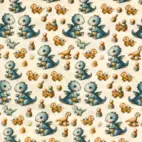 Baby Dino's - Digitaltryckt Muslin tyg