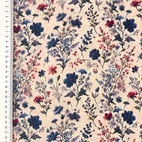 Blå blommor - Digitaltryckt Muslin tyg