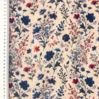 Blå blommor - Digitaltryckt Muslin tyg