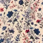 Blå blommor - Digitaltryckt Muslin tyg