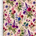 Blomster - Digitaltryckt Muslin tyg