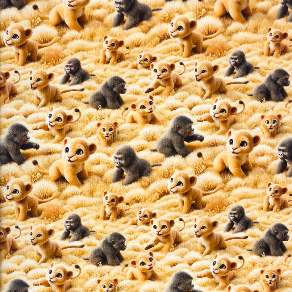 Lions and ape - Trikåtyg