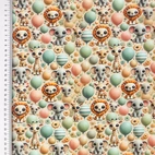 Furry Friends And Ballons - Trikåtyg