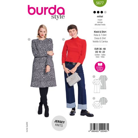 Burda 5677 - Dam - Klänning & Skjorta.