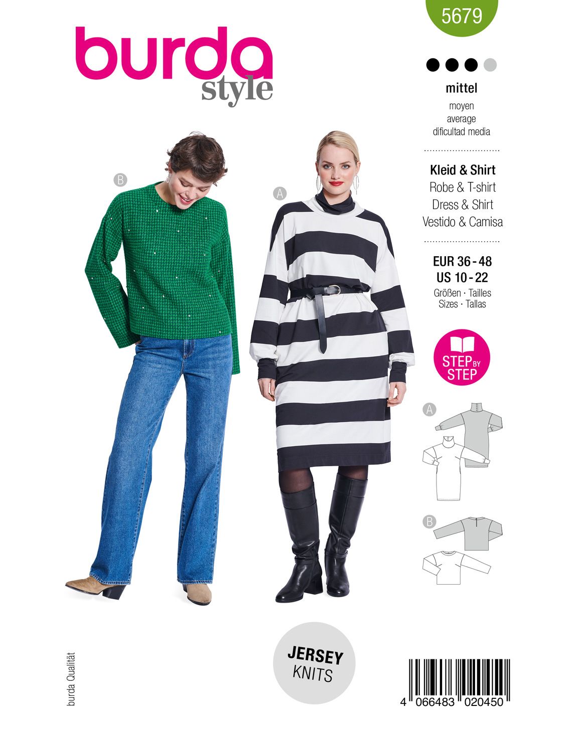 Burda 5679 - Dam - Klänning & Tröja.