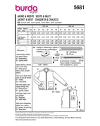 Burda 5681 - Herr - Jacka  Väst.