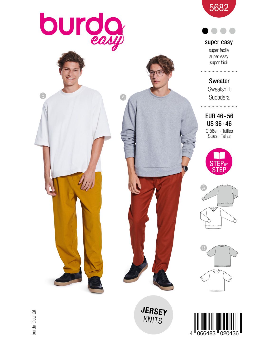 Burda 5682 - Herr -  Basic Sweatshirts.