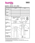 Burda 5683 - Dam -  Damkappor XL-krage.