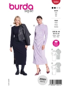 Burda 5684 - Dam -  Midiklänningar Med Drapering.