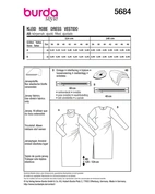 Burda 5684 - Dam -  Midiklänningar Med Drapering.