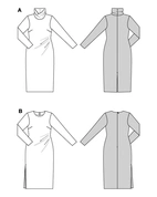 Burda 5684 - Dam -  Midiklänningar Med Drapering.