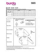 Burda 5685 - Dam -  Blusar Med Veck.