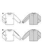 Burda 5685 - Dam -  Blusar Med Veck.