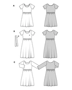 Burda 5686 - Dam -  Sommarklänningar Markerad Midja.