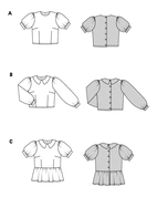 Burda 5687 - Dam -  Damblusar Med Puffärmar.