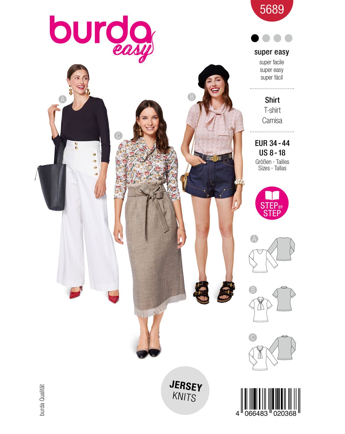 Burda 5689 - Dam -  Damskjortor.