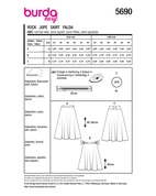 Burda 5690 - Dam -  Utsvängda Kjolar.