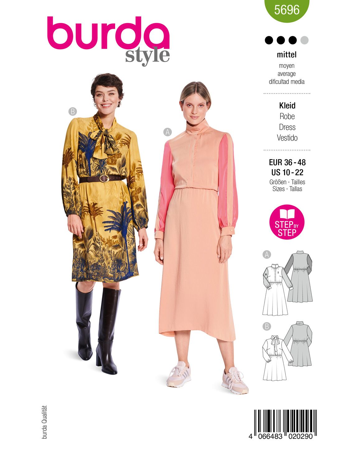 Burda 5696 - Dam -  Klänning.