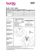 Burda 5697 - Dam -  Långärmade Skjortor.
