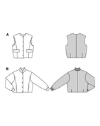 Burda 5698 - Dam -  Damvästar Med Knappar.