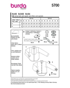 Burda 5700 - Dam -  Blusar Med Knappar.
