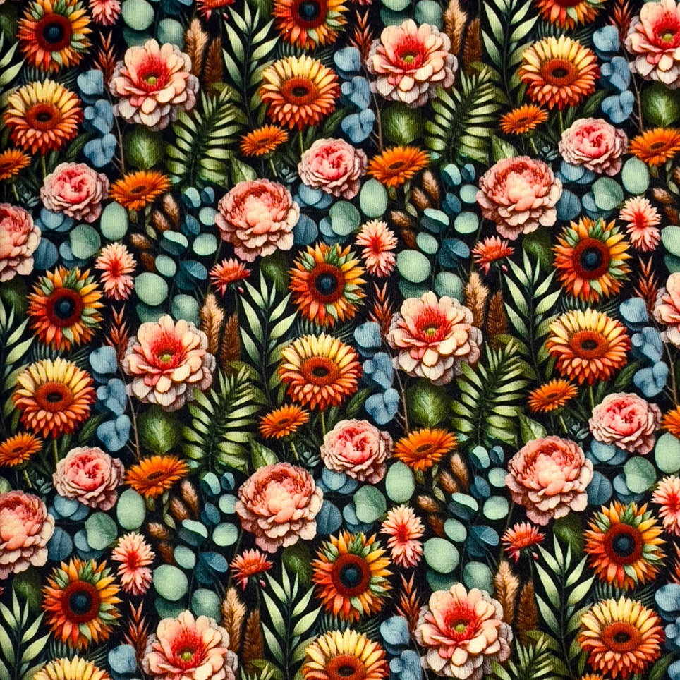 Sunny Flowers (Design.B) - Viscose Jersey.